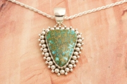 Artie Yellowhorse High Grade Kingman Turquoise Pendant